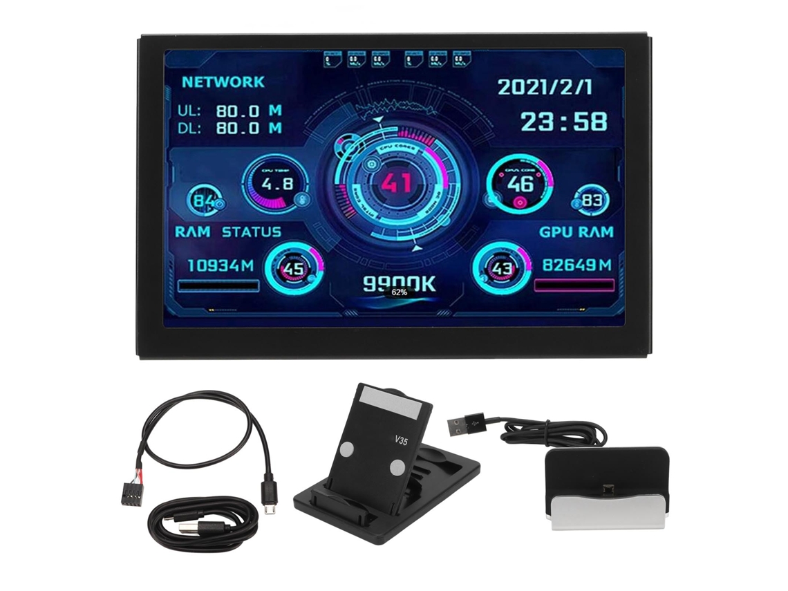 Pantalla Mini Usb Ips De 5 Pulgadas Para Monitor De Temperatura De Pc, Panel De Sensor De Datos Cpu Ram Hdd