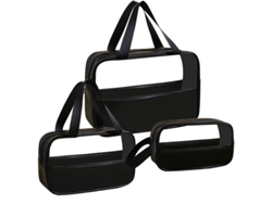 2026-3 Bolsas De Toiletries Transparentes Para Mujer Con Asas Impermeables Para Viajes Y Maquillaje Negro