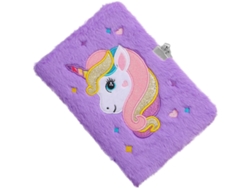 Cuaderno Con Cierre De Peluche De Unicornio, Diario Decorativo Para Niñas