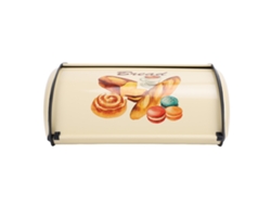 Panera Metálica, Estilo Tambor, Color Champán, Para Guardar Pan, Pasteles Y Galletas.
