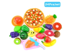 Brinquedos de Cozinha para Crianças de 25 Peças Corte de Alimentos Frutas e Vegetais Conjunto de Comida para Crianças Jogo de Educativo 