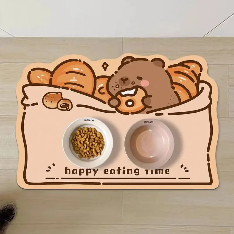 (estilo 7 60x90cm) Tapete Para Alimentación De Mascotas Antideslizante Y Absorbente, Lavable, Resistente A Las Manchas Y A Las Salpicaduras.
