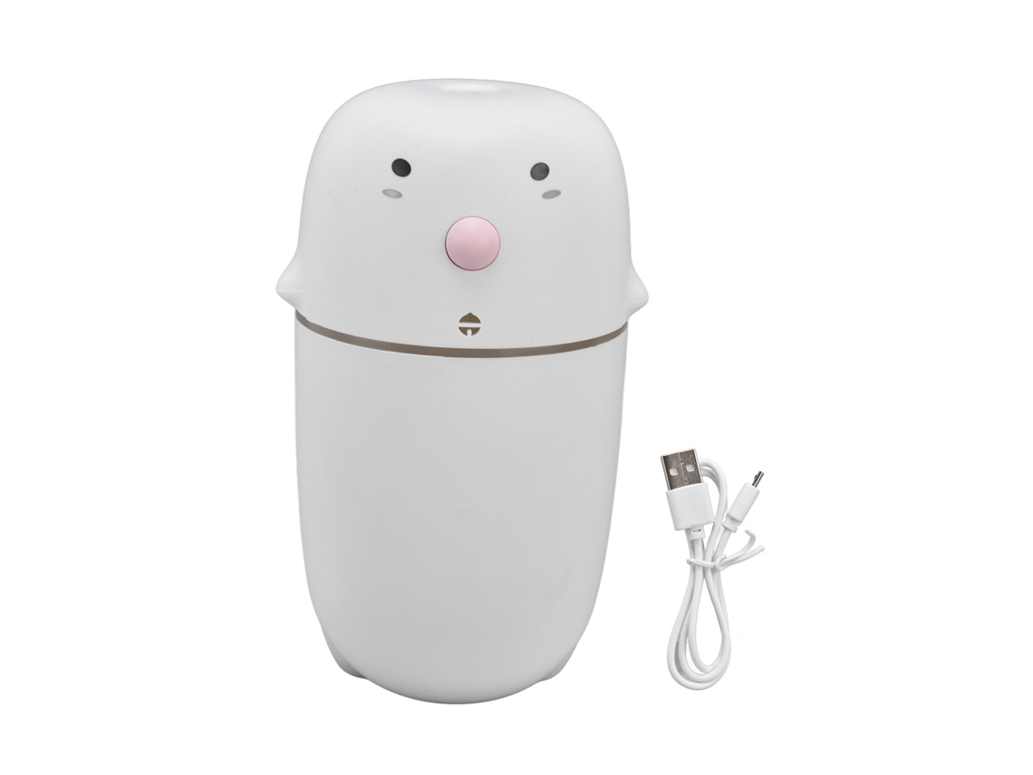 Mini humidificador de aire de 300 ml, 2 modos, recargable por USB con cable USB para automóvil, hogar y oficina.