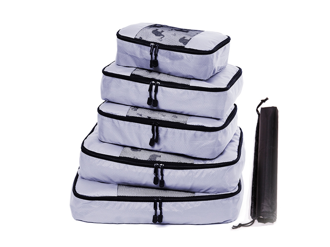 Juego De 6 Bolsas De Almacenamiento De Equipaje De Viaje Con Neceser Y Bolsa Para Zapatos CHRUI Grey