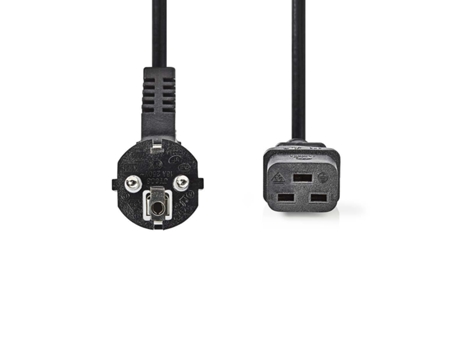 Nedis Pcgp10300Bk20 Cable de alimentación Negro 2 M Conector de alimentación Tipo E+F Acoplador C19
