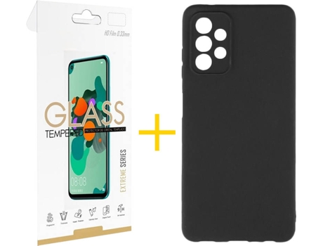 Kit Funda + Protector de Pantalla Samsung A32 5G SKYHE Cristal Templado 4676 Negro