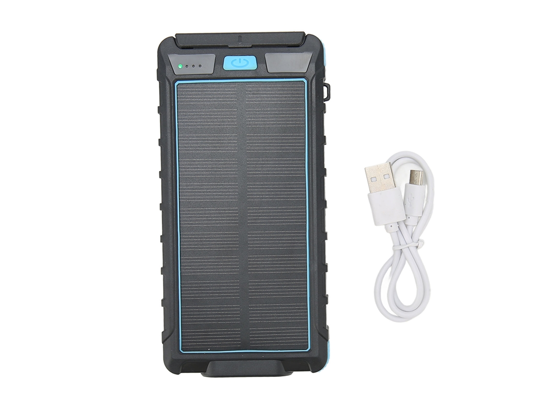 Bateria Solar Portátil 20000mah Carregador Com Lanterna Led E Bússola Para Telefones Celulares Outdoor