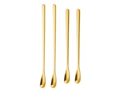 MEOIRUERY 4 Piezas de Varillas de Acero Inoxidable para Mezclar Café, Té y Cócteles - Ideales para Hogar, Cocina y Oficina