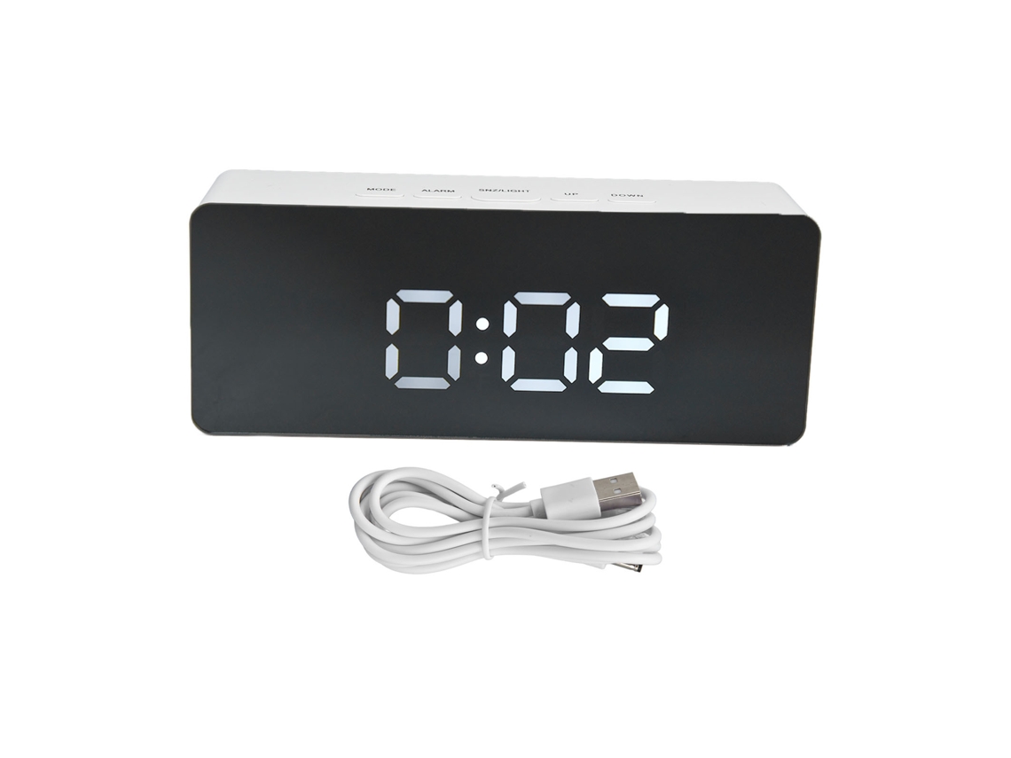 Reloj LED USB multifuncional, 3 modos de iluminación, visualización de la hora, Celsius y Fahrenheit, despertador digital
