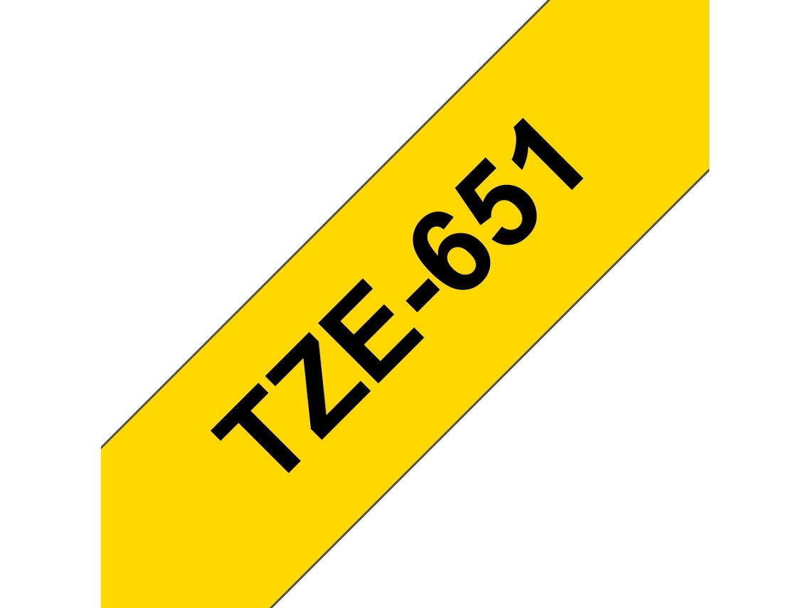 Cinta laminada Compatible Brother Tze651 Texto Negro / Fondo Amarillo 24Mm X 8M