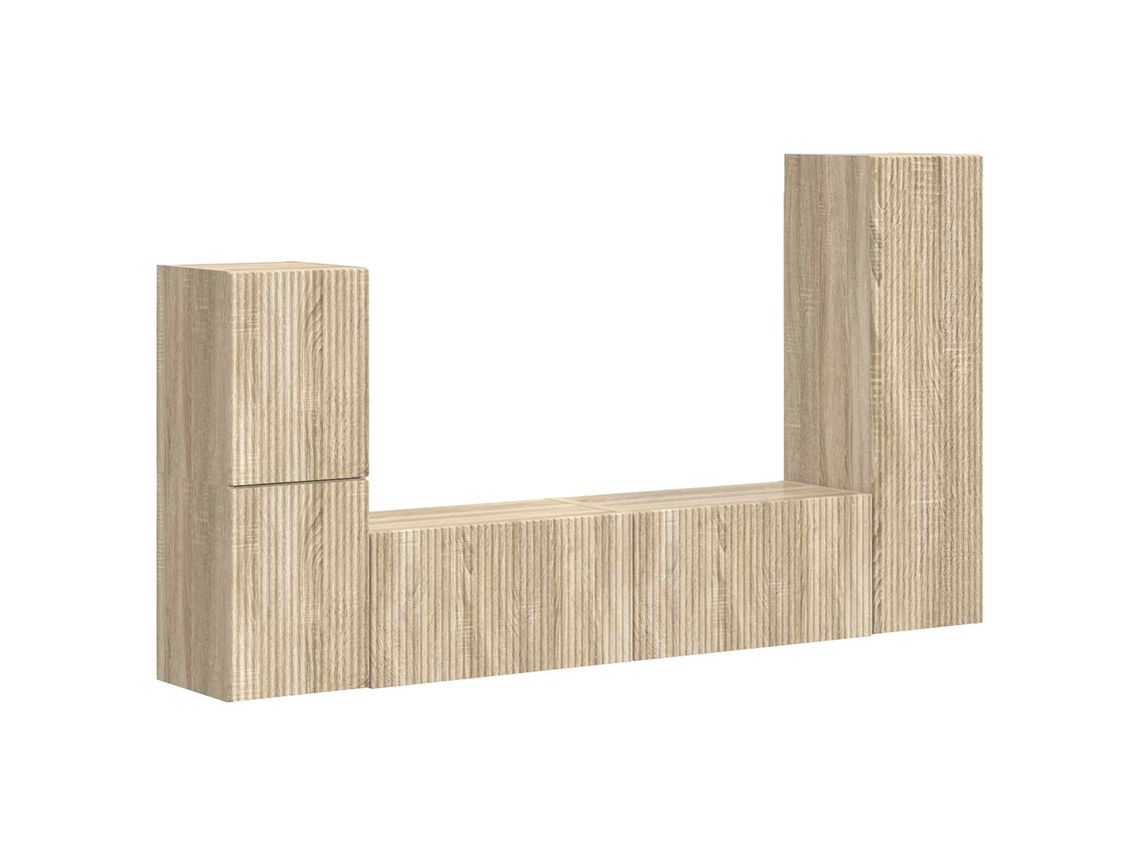 Conjunto de 4 piezas de soporte para TV de pared, roble, Sonoma, MAISON EXCLUSIVE