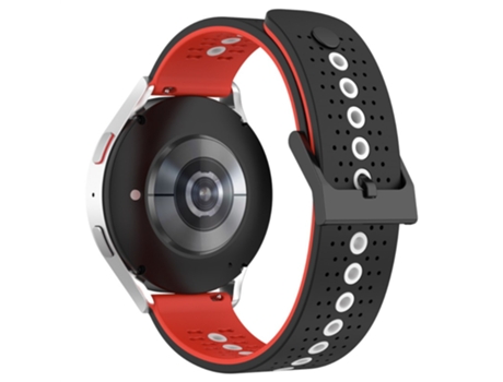 Correa de Silicona respirable para Suunto 9 Peak/5 - negro/rojo/blanco
