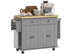 Isla de cocina VISTA con 2 cajones, 2 armarios, estante ajustable, MDF gris.