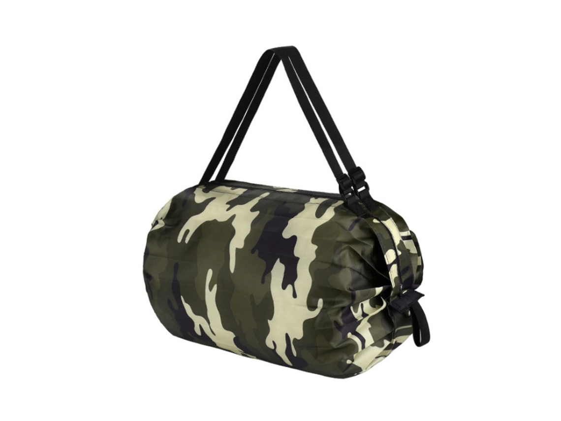 Bolsa de la compra plegable, diseño plegable, gran capacidad, tejido Oxford, muy utilizada, reutilizable, camuflaje verde militar.