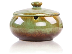Cinturón De Fresno Cerámico Con Funda, Resistente Al Viento, Para Interior/exterior, Verde, 11,5 X 11,5 X 9 Cm.