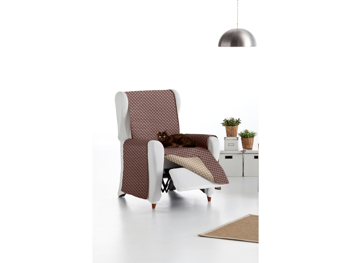 Funda tejido acolchado Reversible para Sillón Elena (1 lugar - marrón / beige oscuro)