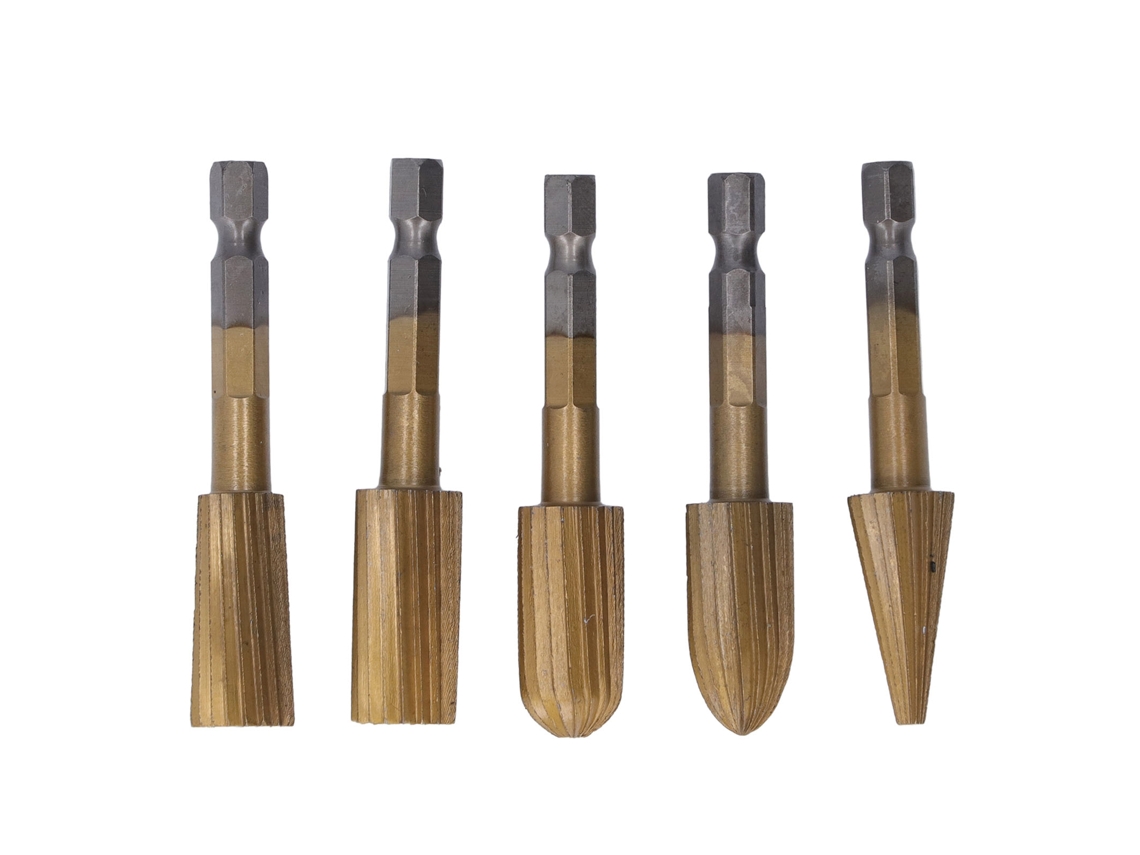 Juego De 5 Brocas Rotativas Para Lijar Y Lijar Con Mango Hexagonal Para Plástico Y Piedra.