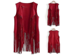 Chaleco Vaquera Para Mujer De Los 20 Con Tassel Sin Mangas Retro Hippie Motociclista Amlred