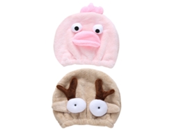 Conjunto de Toalla KOFIHETY Secar Cabello Capucha Absorbente Lana - 2pcs (Talla Única)