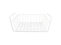 Cesta De Almacenamiento Metálica Multiusos Para Debajo De Estantes De Cocina/oficina, Color Blanco.