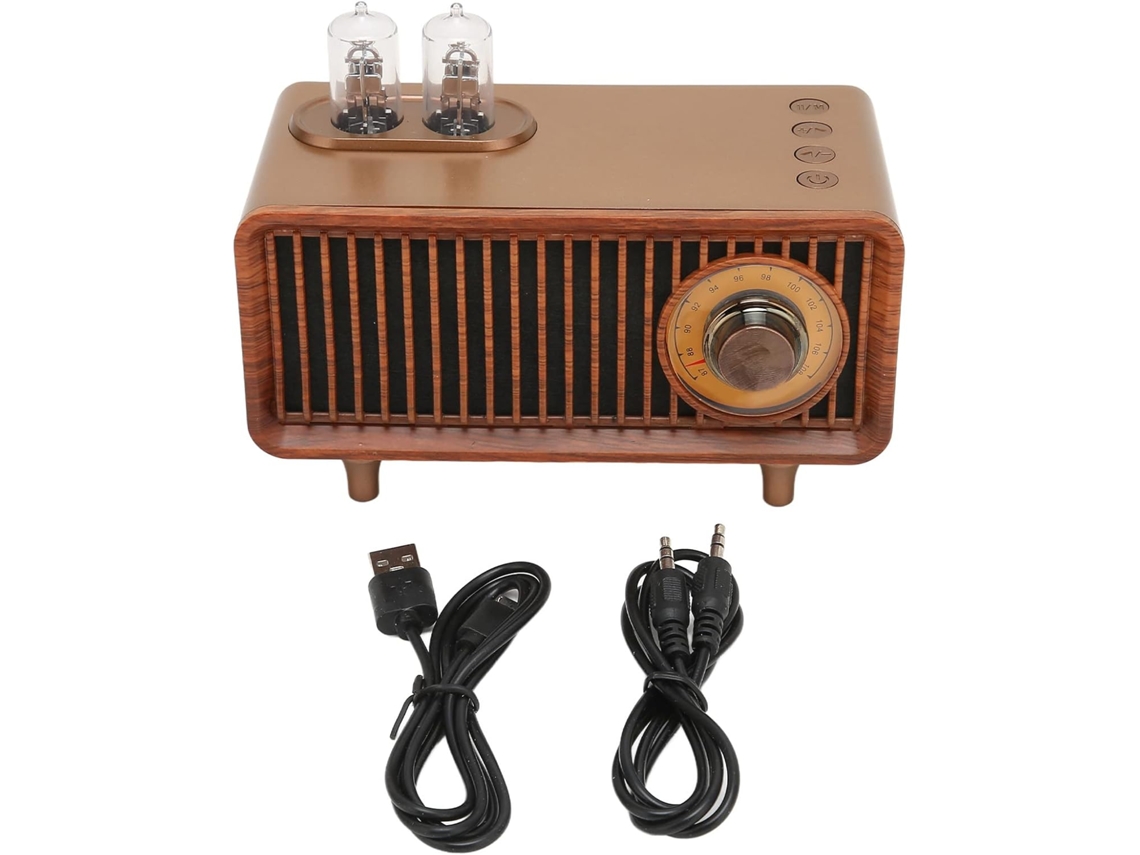 Altavoz Retro Bluetooth De Tubo De Vacío Con Luces Ambientales Y Sonido Bajo.