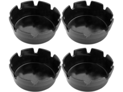 Cinzeiros Redondos De Plástico Preto Para Recolher Pontas De Cigarro, Conjunto De 4