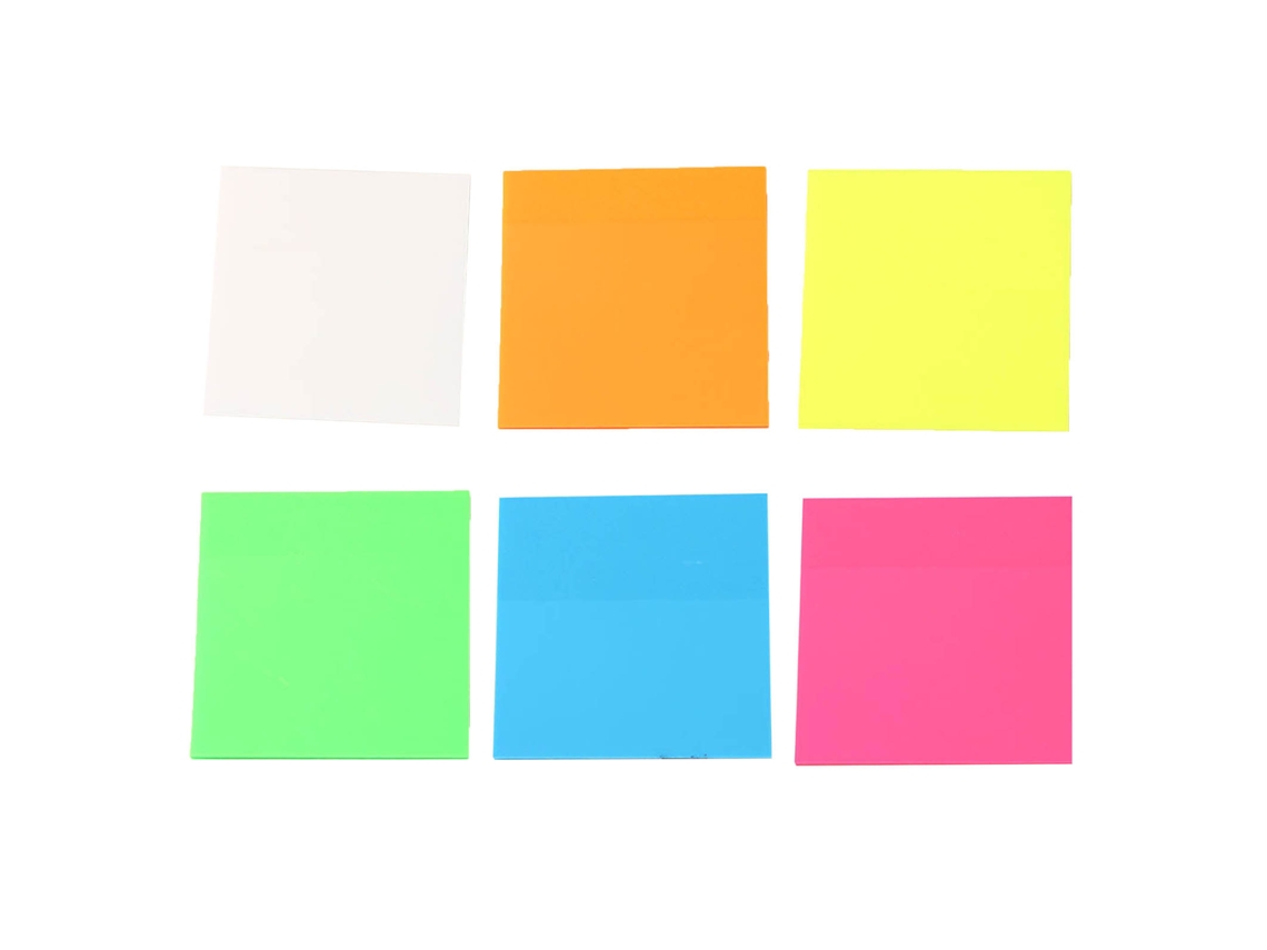 6 Piezas Notas Adhesivas Transparentes Coloridas Translúcidas Autoadehesivas Para Escuela Y Oficina
