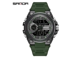 Reloj Electrónico Para Hombre (negro Y Verde), Reloj Deportivo Impermeable Para Exteriores, Reloj Electrónico Multifuncional Luminoso.