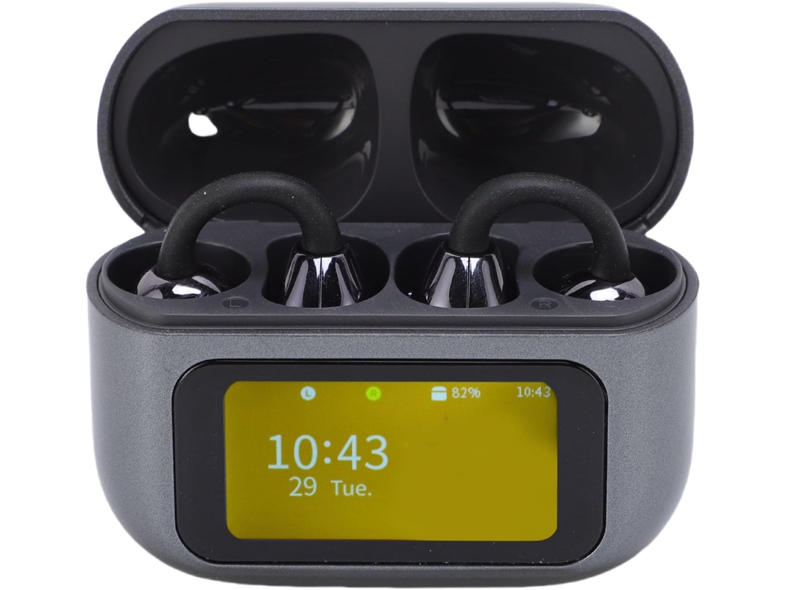 Auriculares Inalámbricos Supraaurales Hifi De 5.49, Estuche De Carga Con Pantalla Táctil Lcd A Colo