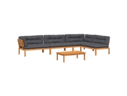 Maison Exclusive - Juego de 5 piezas de muebles de jardín de palets con cojines, madera maciza de acacia.