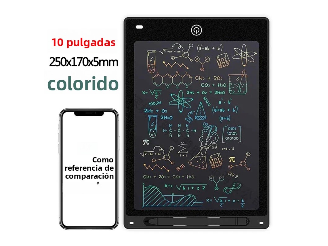 Tableta de escritura LCD (negra, 10 pulgadas), tablero de dibujo, juguete educativo Montessori para dibujar