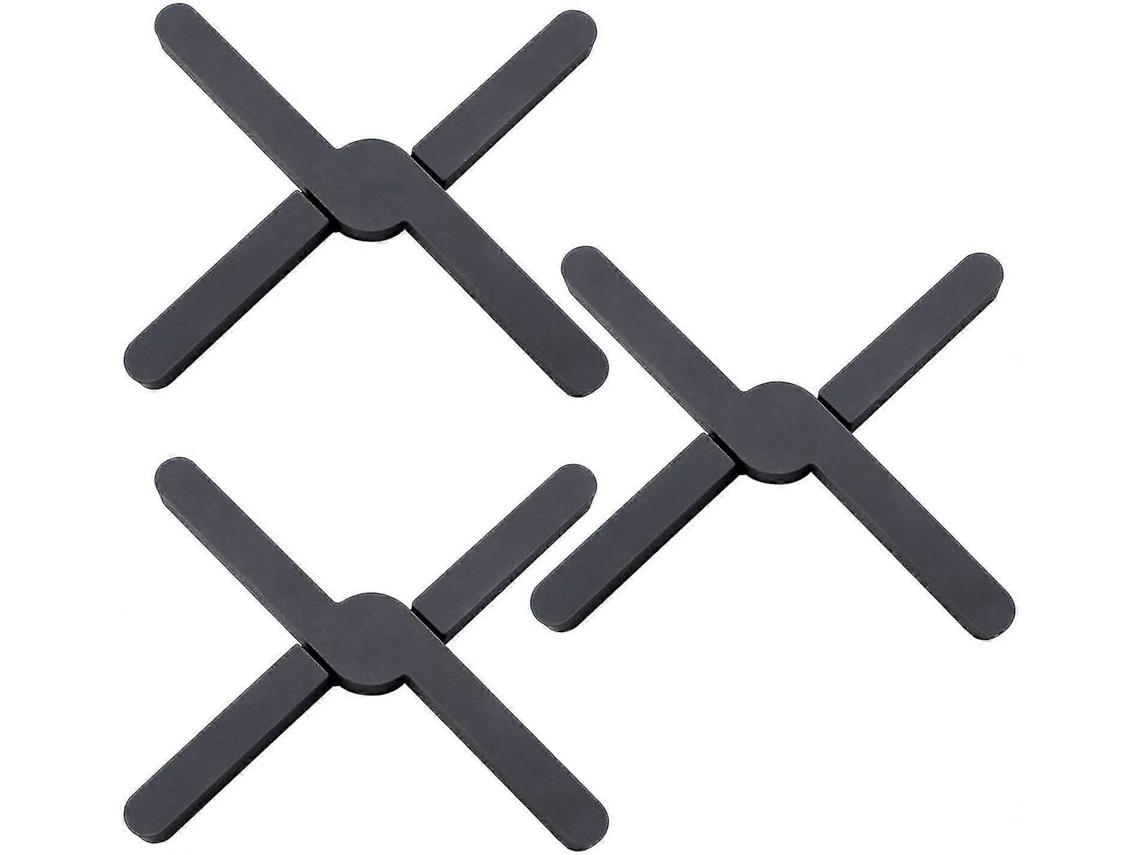 Salvamanteles de silicona gris de 3 piezas para sartenes calientes, plegables, con protección térmica, antideslizantes Yvan Sygo