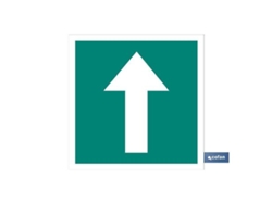 Señal luminiscente 105x105mm. señal de dirección evacuación