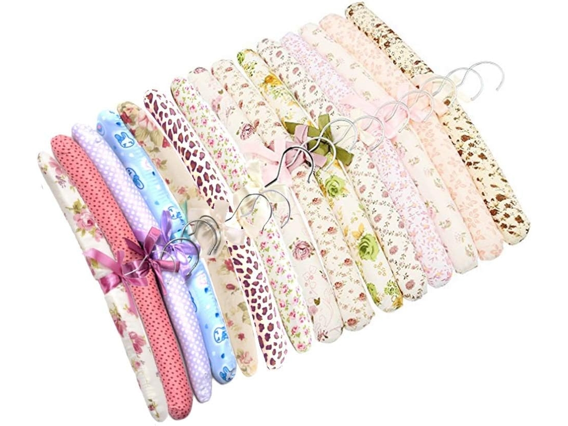 MEOIRUERY Perchas acolchadas de satén con forma de lazo, ideales para el día a día, ideales para prendas delicadas, vestidos de novia, pantalones, trajes, suéte