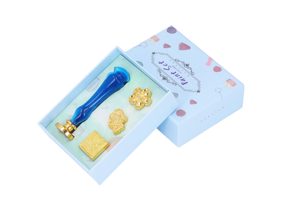 Sello De Cera Con 4 Troqueles Diseño Clásico Retro Patrón Claro Fácil Instalación Kit De Sellos De Cera Estrella Azul