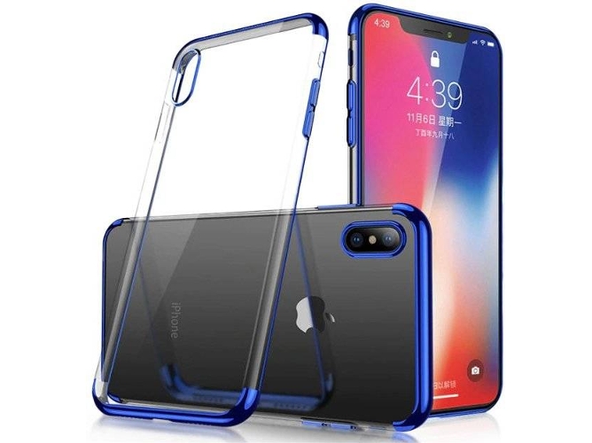 Funda Samsung Galaxy A50 LMOBILE Electroplating Frame Clear Azul