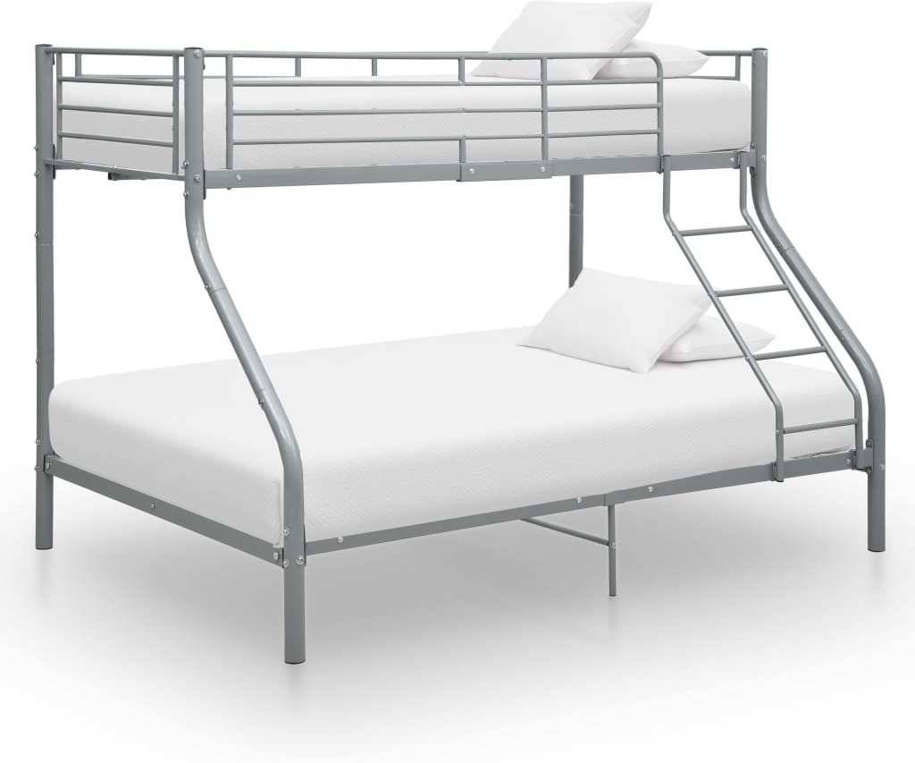 Litera VIDAXL (Gris - Metal -Compatible con Colchón: 90x200 cm)