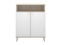 Mueble Auxiliar de Cocina DKIT Wok (Blanco/Natural - 102x80x40 cm)