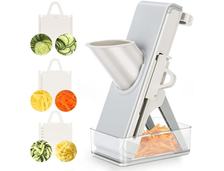 Rebanador seguro para cocina, picador de verduras, cortador de verduras, cuchillas múltiples con contenedor para papa, cebolla, carne, fruta, ralla...