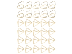 30 Clip Papel Cute Triangular Corazón Metal Durable Antirroto Para Colegio Oficina Hogar