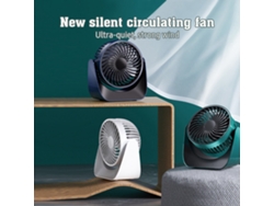 Rebe-ventilador Mini Portátil Usb Recargable Silencioso Con Batería Para Dormitorio Estudio Oficina Blanco Universal