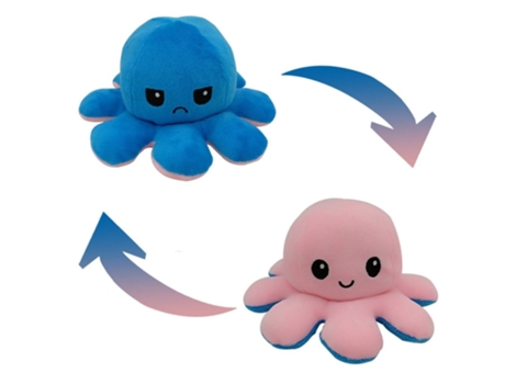 Juguete de Peluche de Felpa Suave Pulpo Para Niños, Compañero Animal, Muñeco Abatible de Doble Cara A