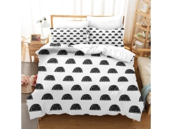 Juego Funda Nórdica Microfibra Negra Estampado Adultos Piezas Almohada Juego Cama 240 X 260 Cm 65
