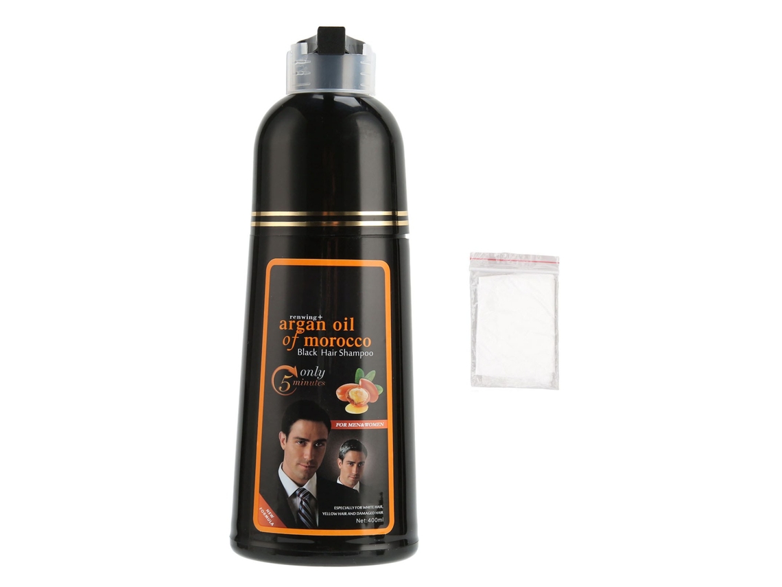 Champú Tinte Capilar 400ml De Color Negro Duradero Nourishing Para Cabello Gris