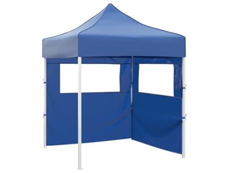 vidaXL Carpa plegable profesional con 2 paredes acero azul 2x2 m