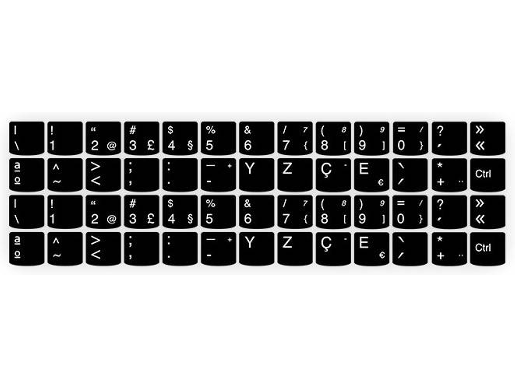 Pegatinas para Teclado GOEIK P-2 (con Caracteres Portugueses 2 en 1 - 14.9x14.3 - Negro)