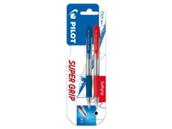 2 Bolígrafos PILOT Super Grip Azul-Rojo