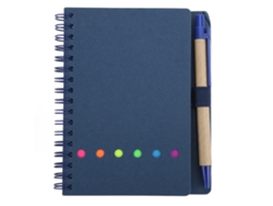 Cuaderno de Cuero con Encuadernación de Doble Espiral, Portátil, Sencillo, con Bolígrafo Incluido, Azul, para Estudiantes y Uso de Oficina.