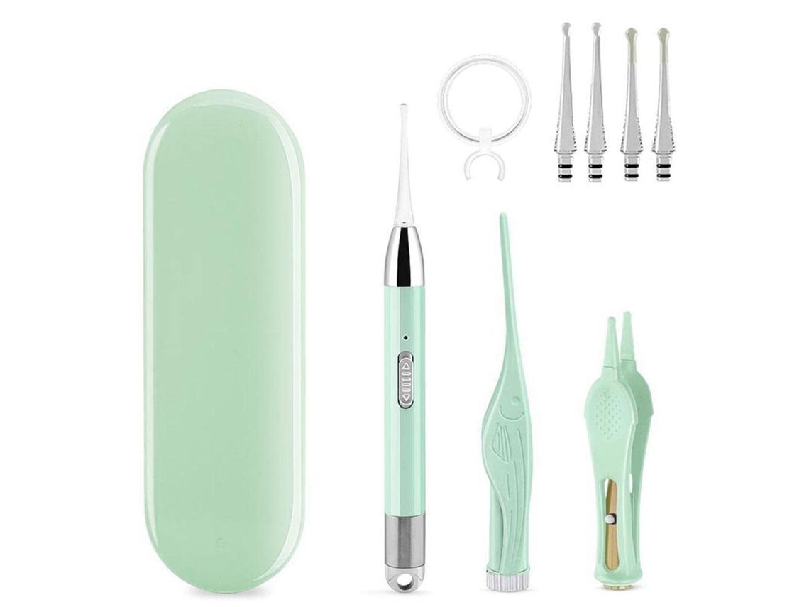 Dan26-kit De Limpieza De Cera Auditive Con Luz Led, 3 Herramientas, Cucharas Blandas Para Niños Y Adultos, Recargable