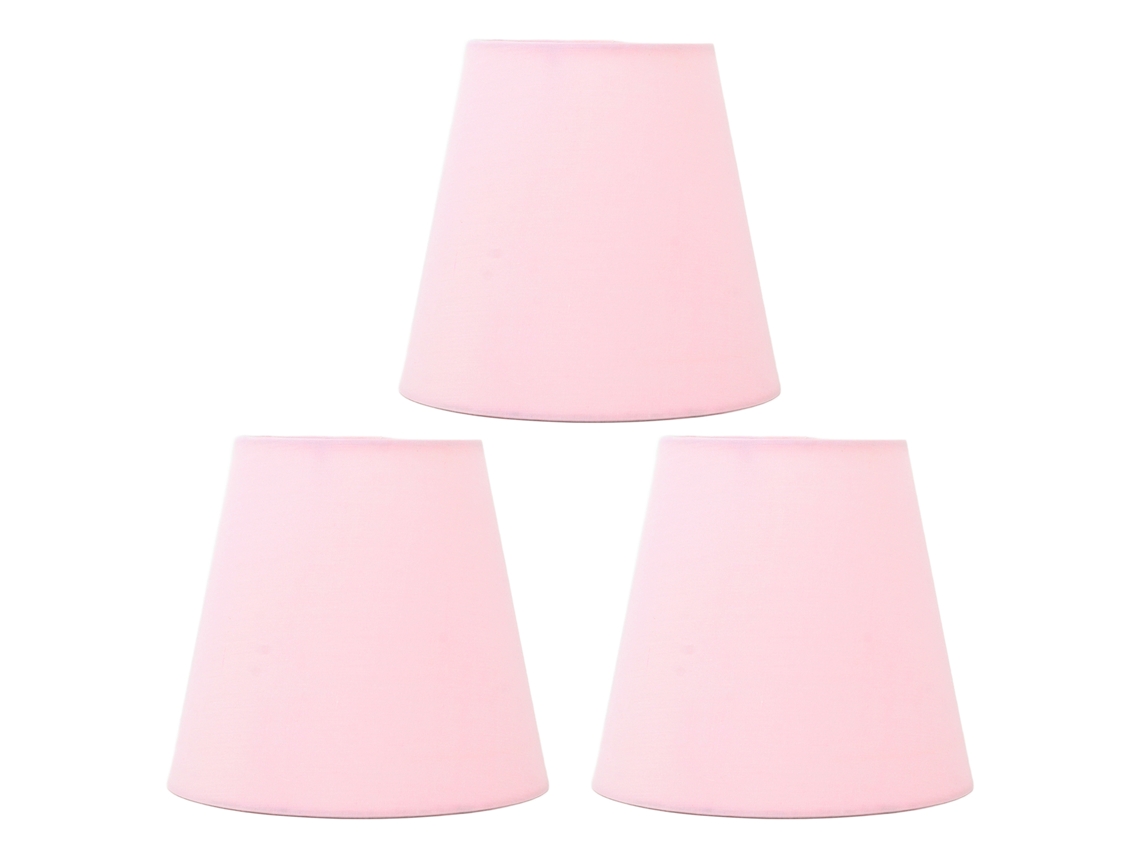 Rebe-3pcs Abat-jour En Tissu Moderne E14 Type Intervention Couverture Anti-poussière Pour Lampe De Chevet Chambre Rose